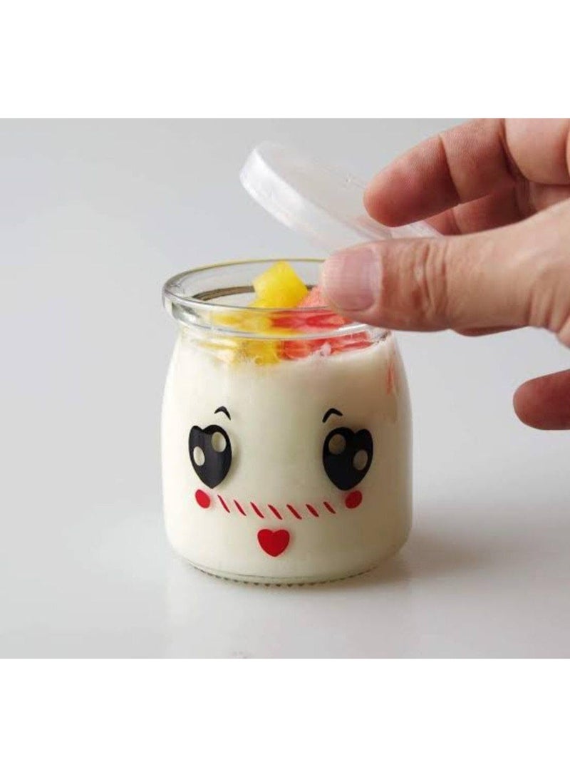 أكواب زجاجية لحفظ الطعام، مصنوعة من الزجاج، مجموعة من 6 قطع، سعة 200 مل - Image 2